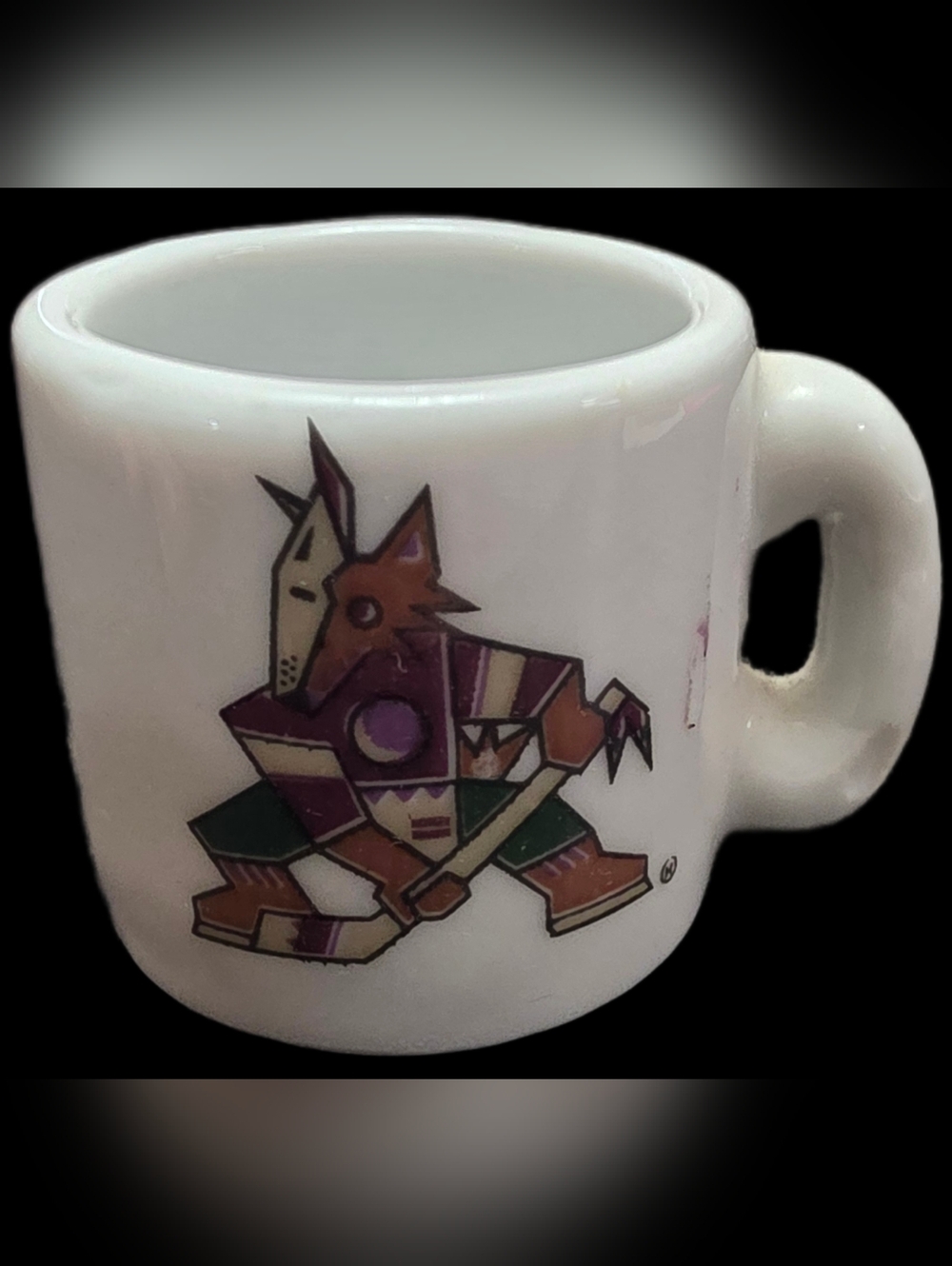 NHL White Mini Ceramic Mug with Multicolor Coyotes Logo